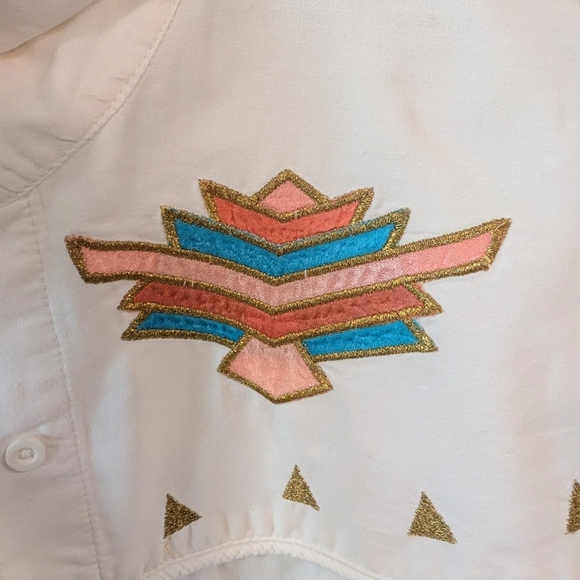 Vintage Wrangler Cream Western Button Down Shirt - Picture 5 of 11